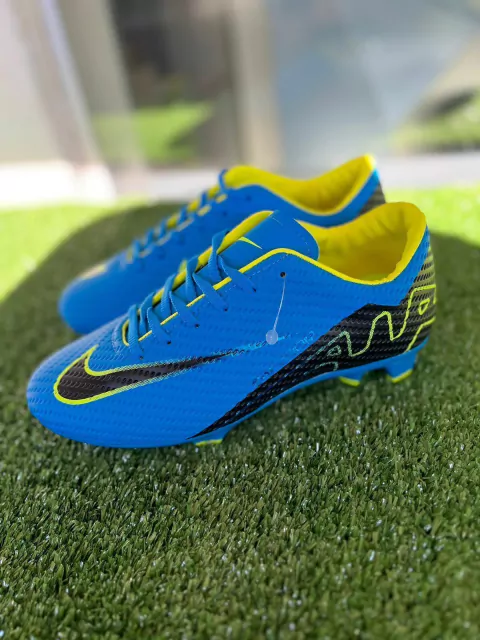 Chuteira Campo Mercurial Celeste/Limão