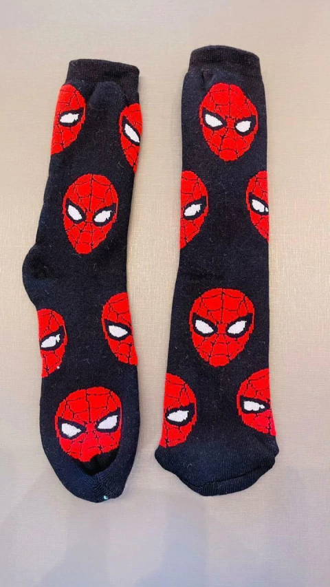 MEIA CANO ALTO INFANTIL - HOMEM ARANHA MASCARAS - comprar online