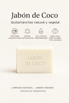 Jabón blanco "de coco" para lavar ropa x 110 g - comprar online