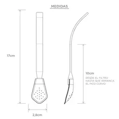 Bombilla de acero para mate CURVA MEDIANA CHATA - Vida Vera