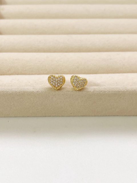 Brinco Coração Cravejado