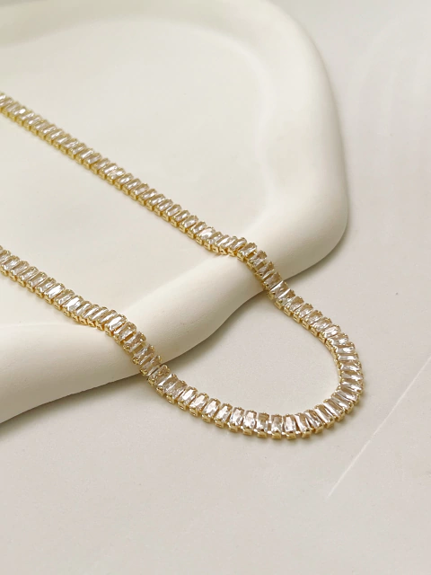 Choker Riviera Baguete Ouro - comprar online