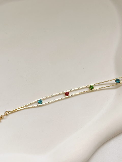 Pulseira Cristal Colors Ouro