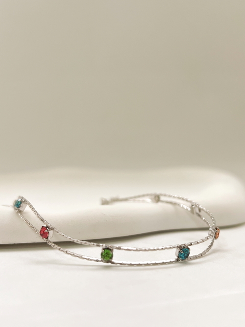 Pulseira Cristal Colors Ródio
