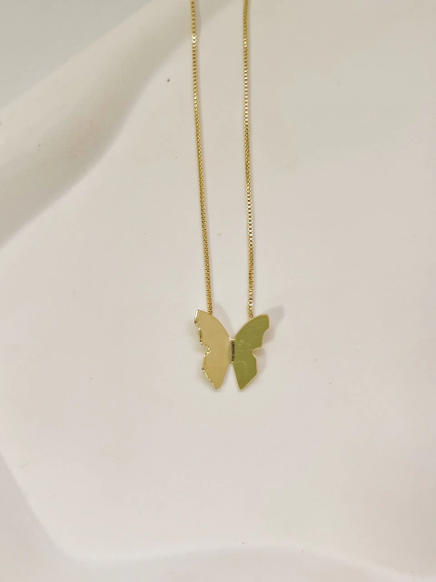 Colar Borboleta Origami Ouro