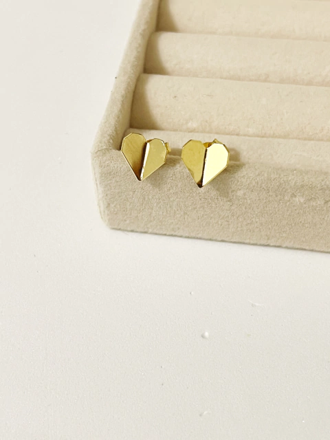 Brinco Coração Origami