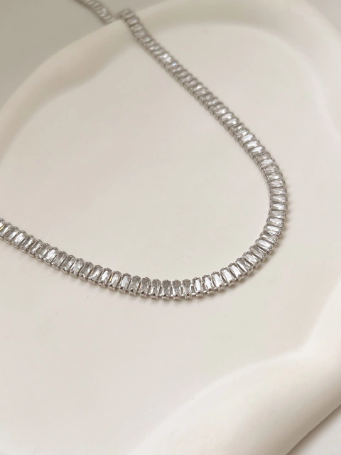 Choker Riviera Baguete Ródio - comprar online