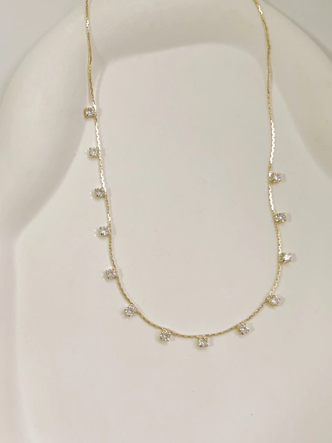 Choker Cristal Ouro