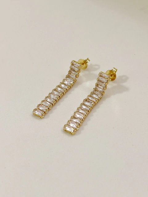 Brinco Riviera Baguete Ouro