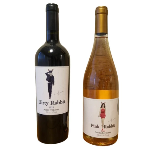 KIT 2 VINHOS DIRTY RABBIT E PINK RABBIT PAYS DOC I.G.P. FRANÇA