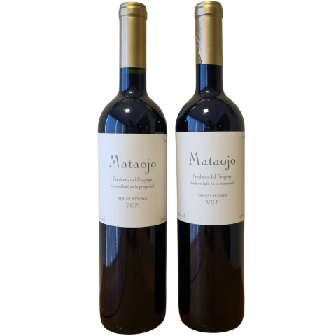KIT 2 VINHOS MERLOT E TANNAT RESERVA V.C.P. MATAOJO URUGUAY