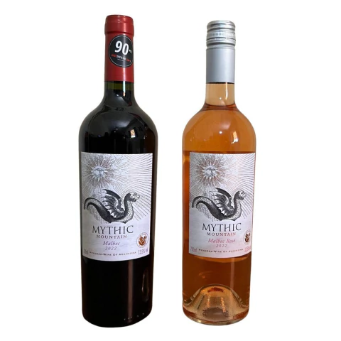 KIT 2 VINHOS MYTHIC MOUNTAIN MALBEC TINTO E ROSE ARGENTINA