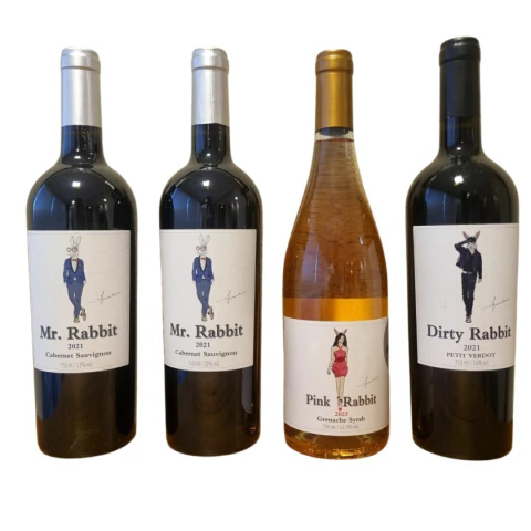 KIT 4 VINHOS FAMILIA RABBIT PAYS DOC I.G.P. FRANÇA