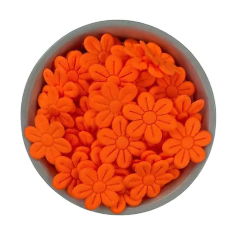 APLIQUE FLOR PRENSADA - LARANJA NEON - 50 UNIDADES