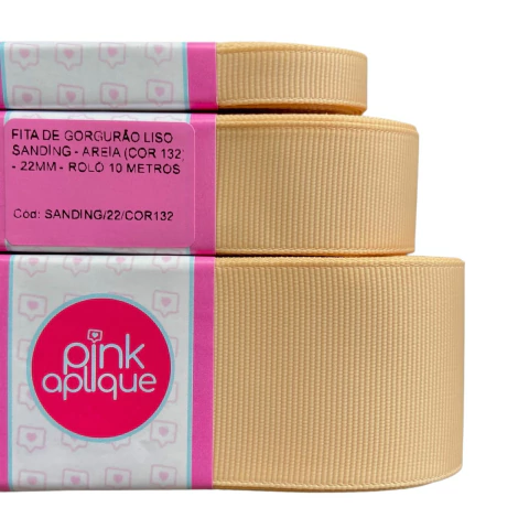 FITA DE GORGURÃO LISO SANDING - AREIA (COR 132)