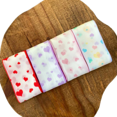 FITA VOAL COM CORAÇÕES SANDING (50MM) - 2 METROS
