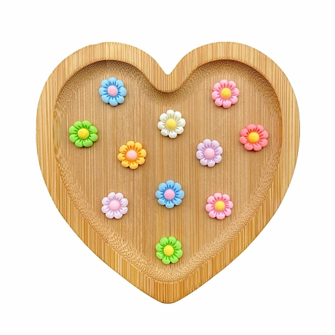APLIQUE RESINA MICRO FLORZINHA SORTIDAS - 10 UNIDADES