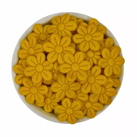 APLIQUE FLOR PRENSADA - MOSTARDA - 50 UNIDADES