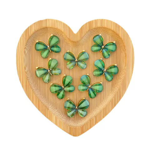 APLIQUE METAL BORBOLETA VERDE - UNIDADE