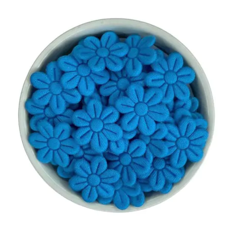 APLIQUE FLOR PRENSADA - AZUL TURQUESA - 50 UNIDADES