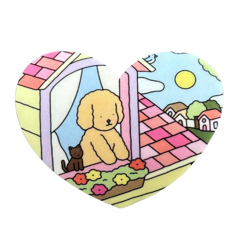 APLIQUE ACRÍLICO CURVADO BOBBIE GOODS CORAÇÃO DIA DE SOL - UNIDADE