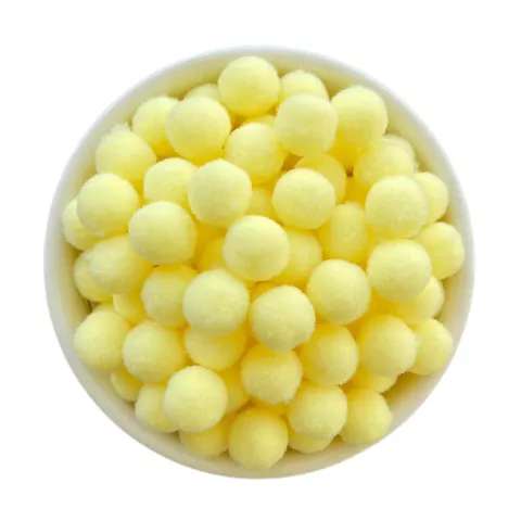 MINI POMPOM AMARELO 10MM - 100 UNIDADES