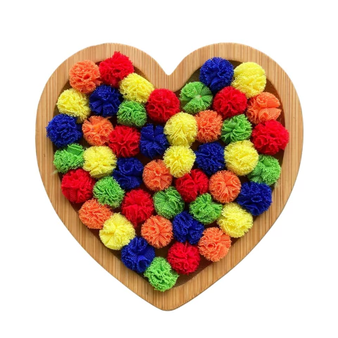 MINI POMPOM DE TULE CORES ESCOLARES (1.5CM) - 20 UNIDADES