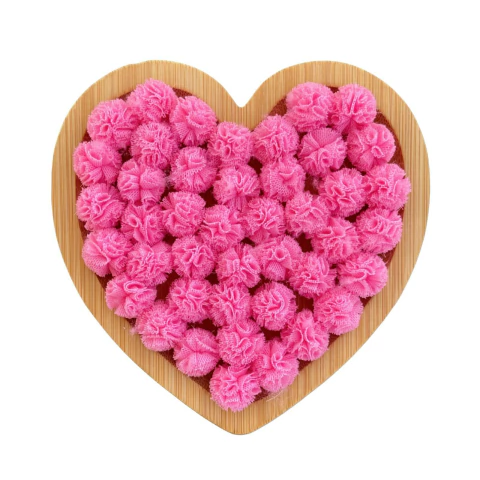 MINI POMPOM DE TULE ROSA PRINCESA (1.5CM) - 20 UNIDADES