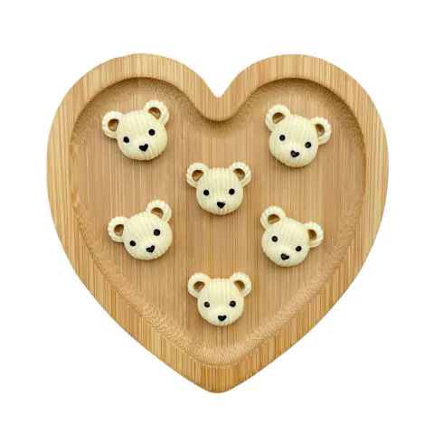 APLIQUE RESINA MINI URSINHO BEGE - 6 UNIDADES