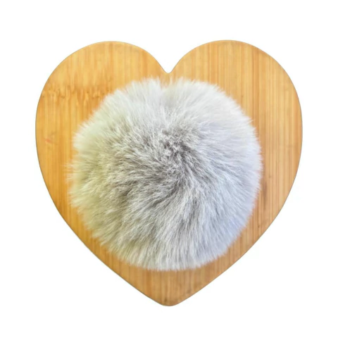 POMPOM DE PELÚCIA CINZA (8CM) - 2 UNIDADES