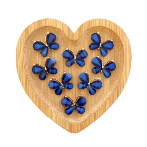 APLIQUE METAL BORBOLETA AZUL MARINHO - UNIDADE