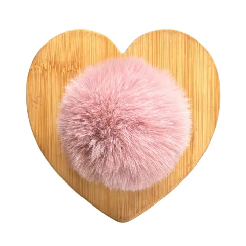 POMPOM DE PELÚCIA ROSÊ (8CM) - 2 UNIDADES