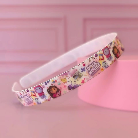 TIARA DE ACRILICO ESTAMPADA GABBY (15MM) - UNIDADE