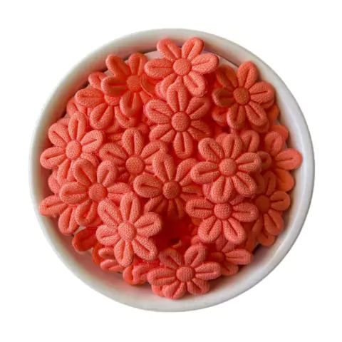 APLIQUE FLOR PRENSADA SALMON ESCURO - 50 UNIDADES