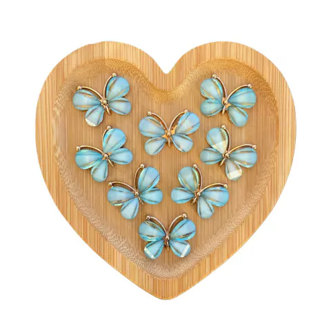 APLIQUE METAL BORBOLETA AZUL BEBÊ - UNIDADE