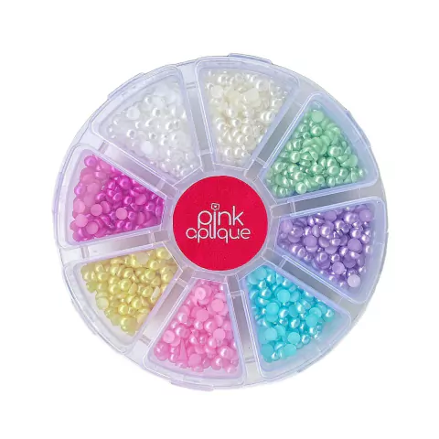 CAIXINHA DE CHATON MEIA PÉROLA CANDY (4MM) - 8 CORES