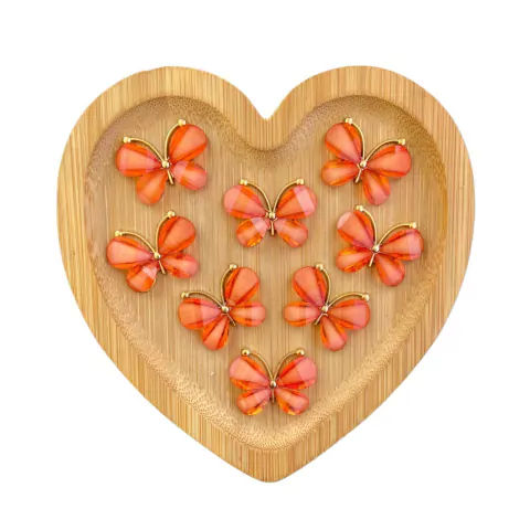 APLIQUE METAL BORBOLETA GOIABA - UNIDADE