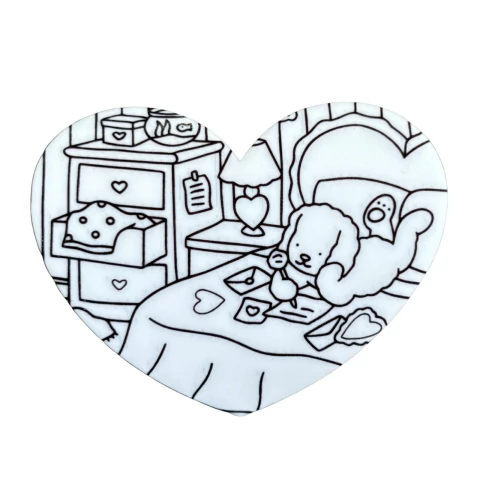 APLIQUE ACRÍLICO CURVADO BOBBIE GOODS CORAÇÃO PARA COLORIR (2) - UNIDADE