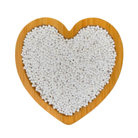 PÉROLA ABS COM FURO BRANCA (3MM) - 50 GRAMAS