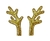 APLIQUE TECIDO CHIFRE RENA GLITTER DOURADO - PAR
