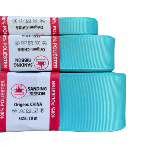 FITA DE GORGURÃO LISO SANDING - AZUL PISCINA (COR 54)