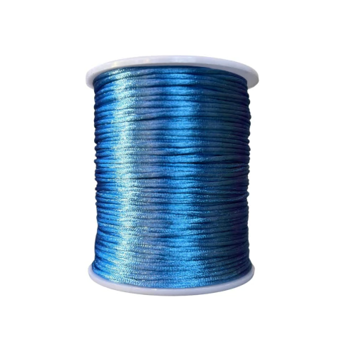 FIO DE SEDA RABO DE RATO AZUL TURQUESA (1MM) - 10 METROS