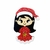 APLIQUE ACRILICO MENINA NOEL GLITTER - UNIDADE