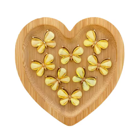 APLIQUE METAL BORBOLETA AMARELA - UNIDADE