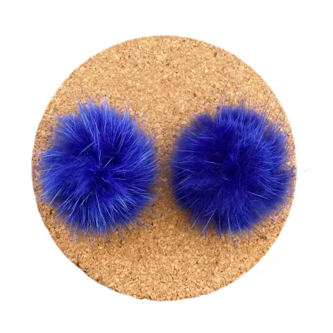 MEIO POMPOM PELÚCIA (2,5CM) AZUL ROYAL - 2 UNIDADES
