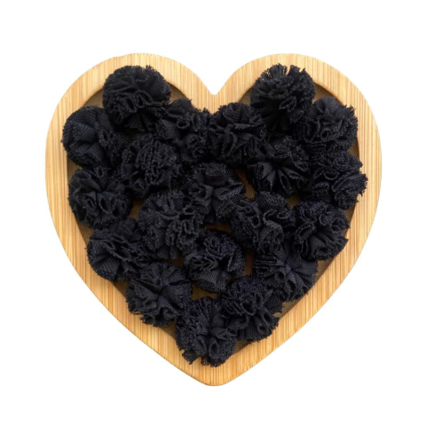 POMPOM DE TULE PRETO (2.5CM) - 10 UNIDADES