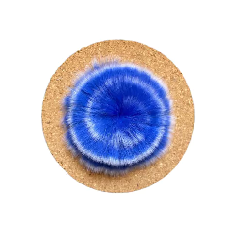POMPOM METADE MESCLADO AZUL 6CM - 2 UNIDADES
