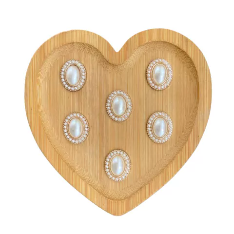 APLIQUE PEDRARIA OVAL COM PÉROLAS - 2 UNIDADES