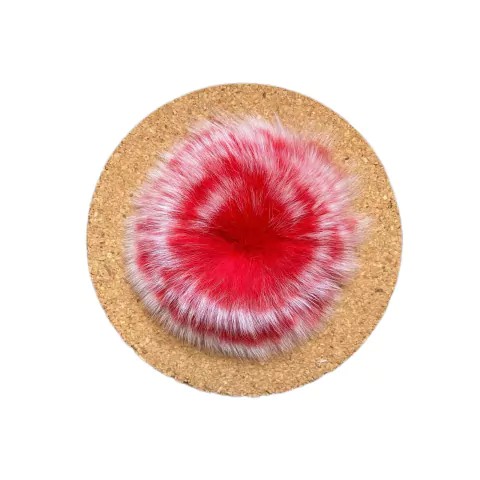 POMPOM METADE MESCLADO VERMELHO 6CM - 2 UNIDADES