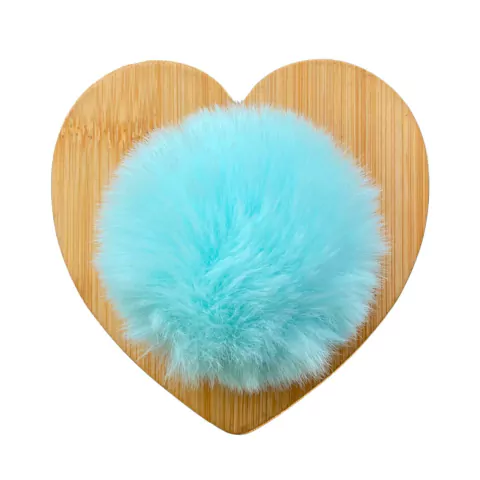 POMPOM DE PELÚCIA AZUL PISCINA (8CM) - 2 UNIDADES